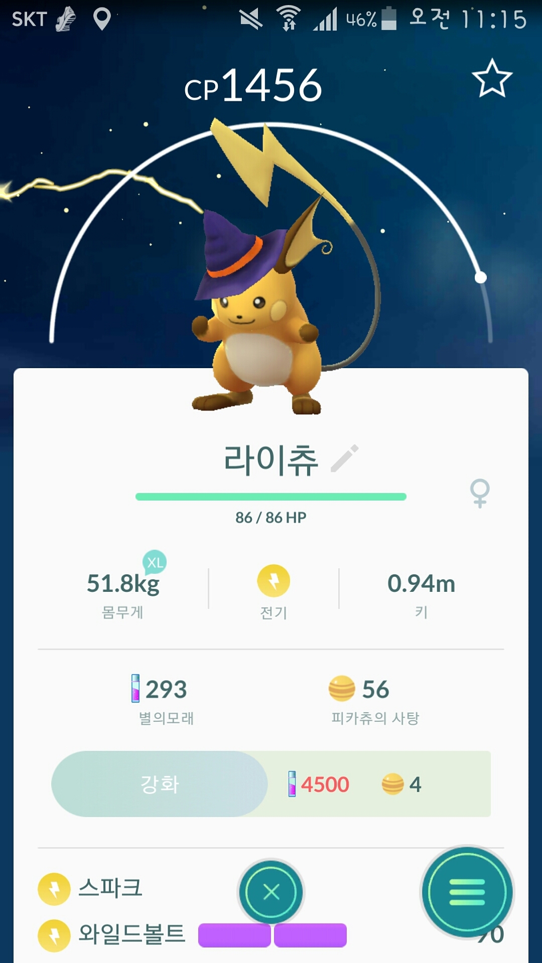 첫 마녀모자 라이츄~~