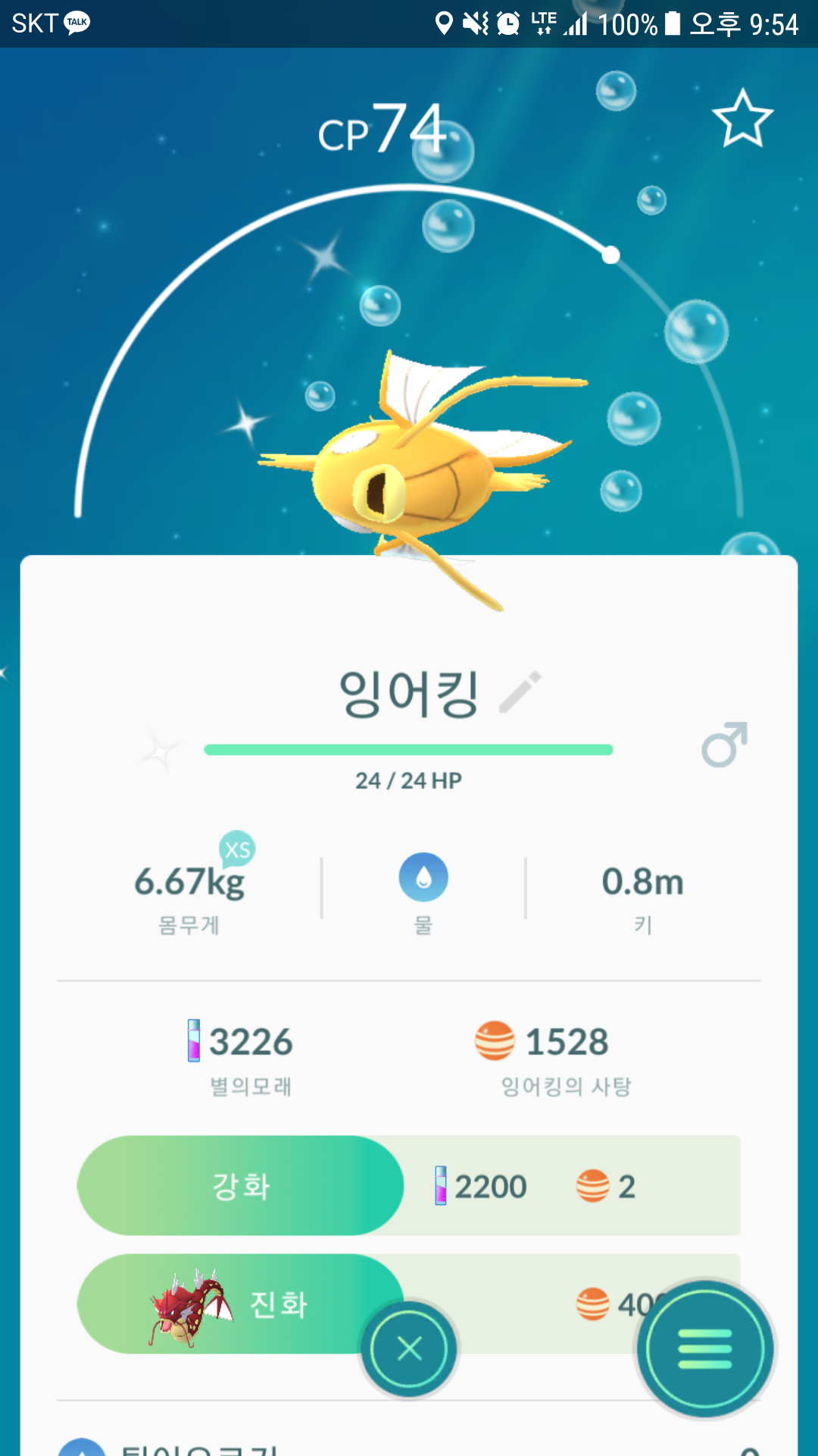 잉어킹인데 번쩍이네요