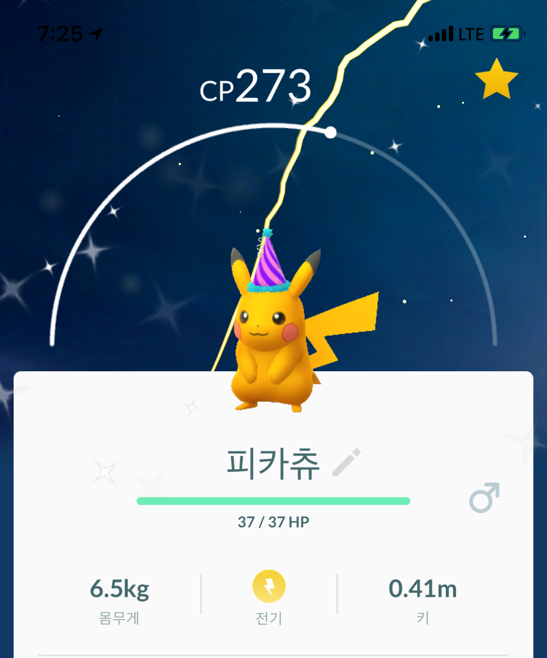 꼬깔모자 이로치 피카츄