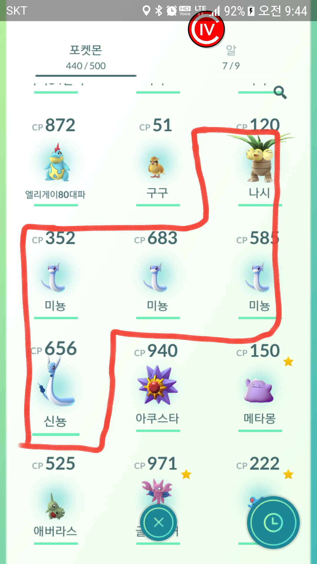 로켓맵보고잡은 몬들