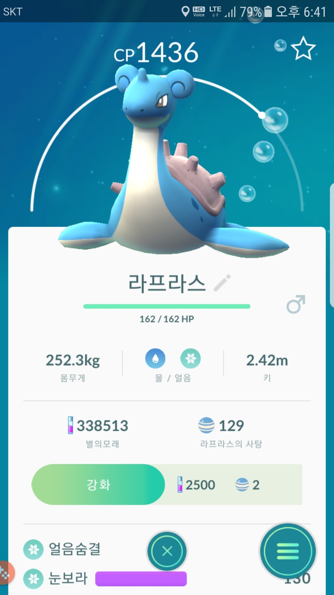 또 10km알에서 라프라스 나왔네요