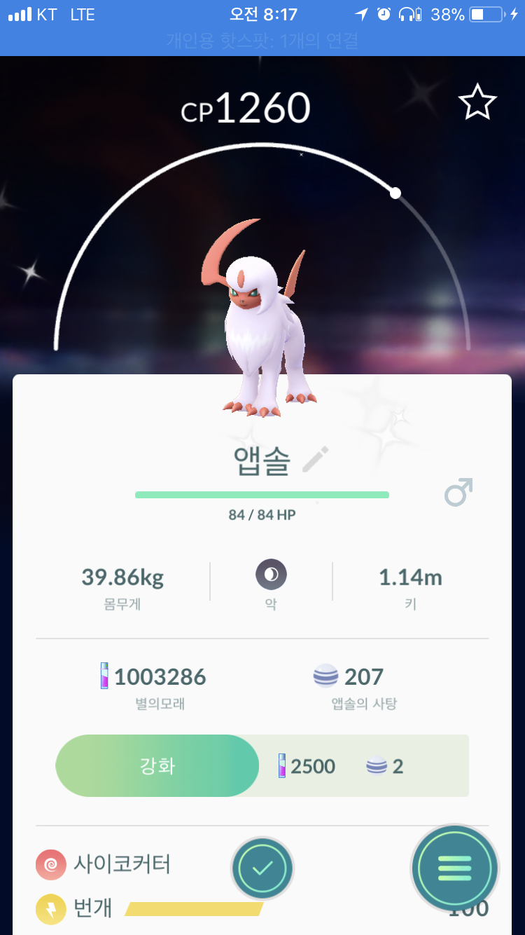 앱솔 이로치를 잡다.