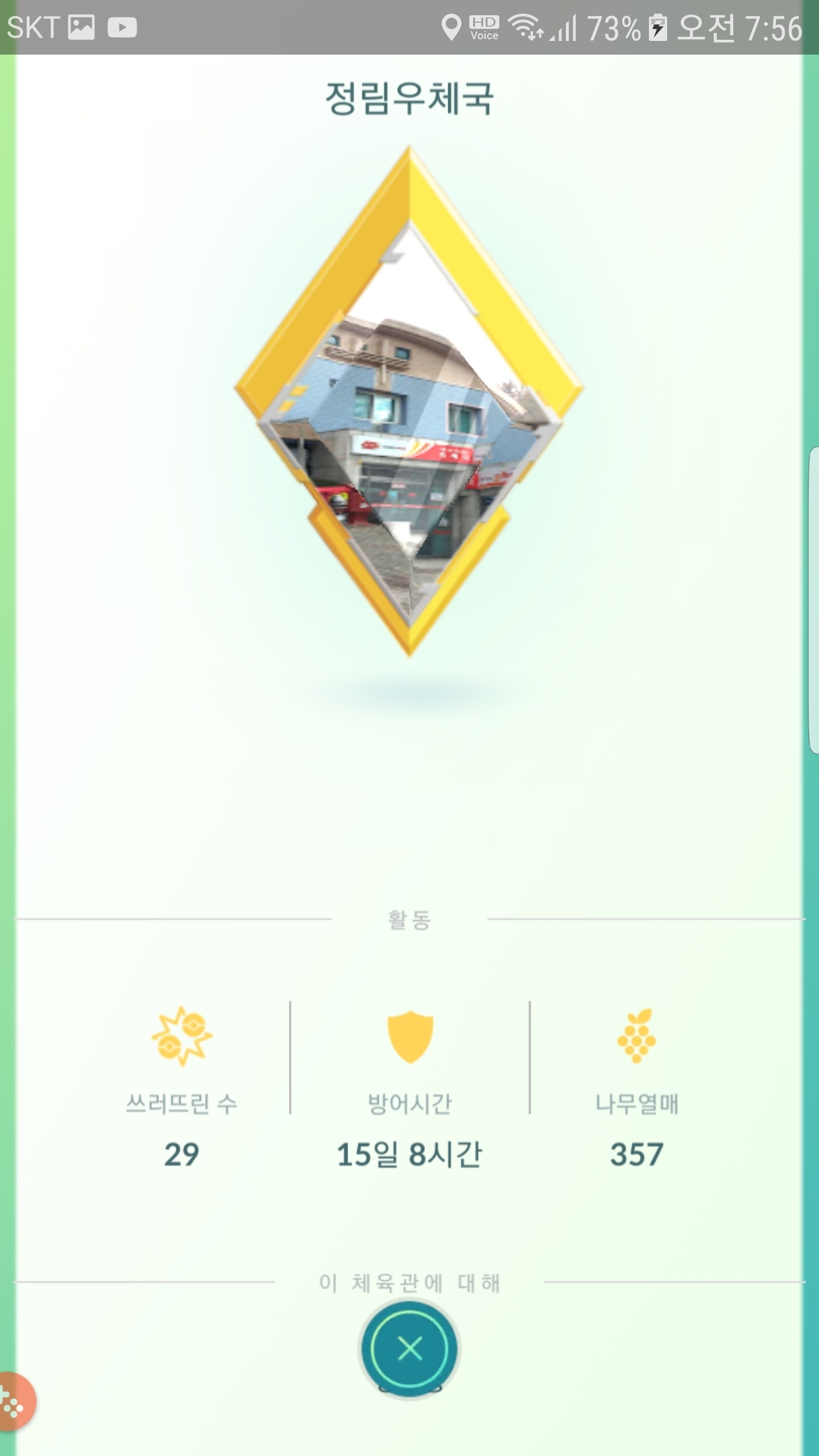 체육관  황금배지 획득
