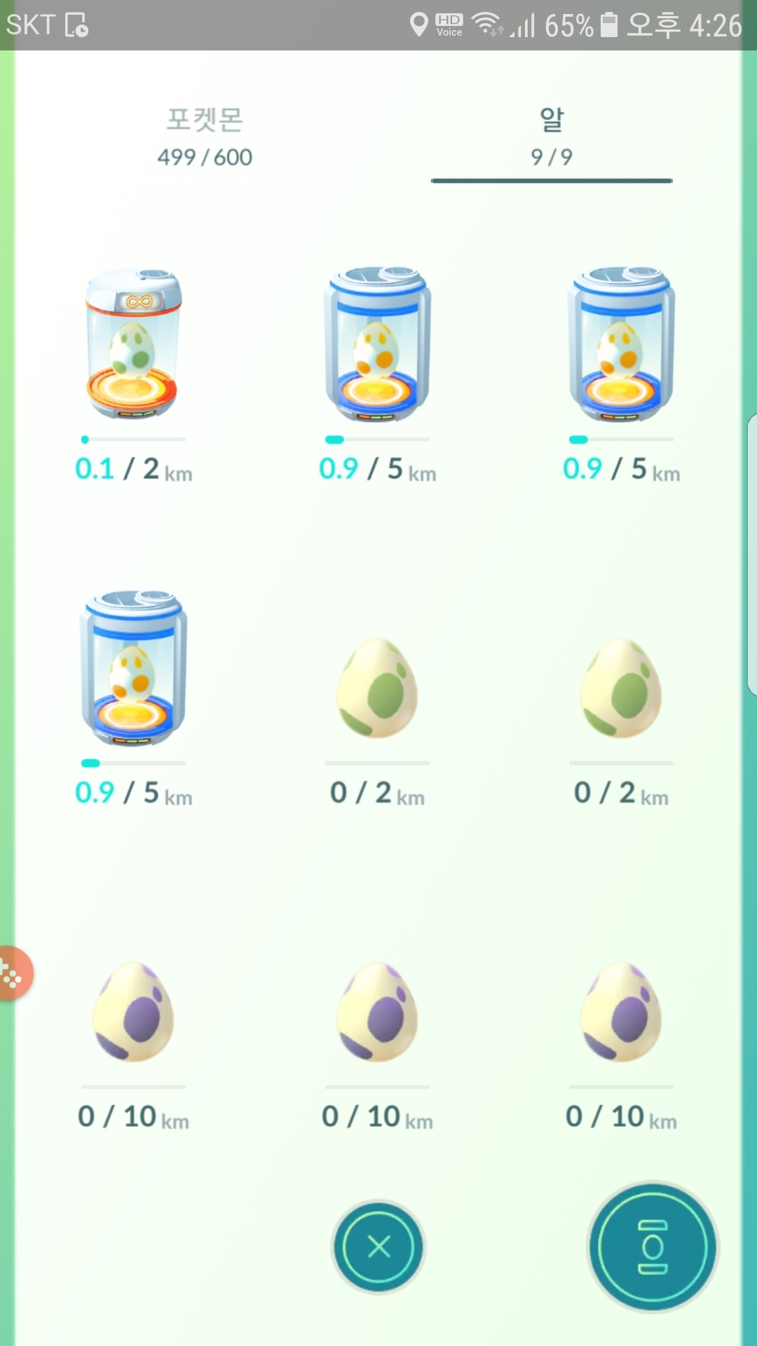 오늘 10km알 3개 모았네요